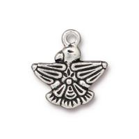 Подвеска, 19.2х18.2мм, TierraCast, буревестник, базовый материал - оловянный сплав, посеребренный с чернением, 1 шт.