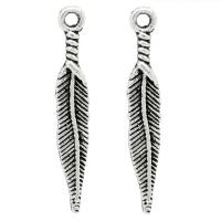 Подвеска, 29х5мм, перо, базовый материал - цинковый сплав, стиль тибетское серебро, 1 шт. УЦЕНКА