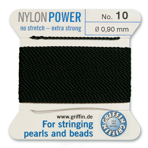 <p>
Толстая и прочная нить Nylon Power из высококачественного нейлона, очень крепкая, не растягивается. Произведена компанией Griffin (Германия). К нити прикреплена проволочная иголочка. Идеально подходит для использования с жемчугом и натуральными камнями. Толщина около 0,9 мм. Оттенок может отличаться от фотографии и в разных поставках. Намотка может состоять из нескольких частей. Цена за моток 2 метра.
</p>