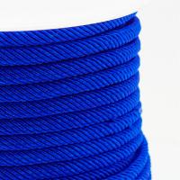 Шнур синтетический витой с сердечником, нейлоновый, около 4-5мм, ярко-синий, 1 метр