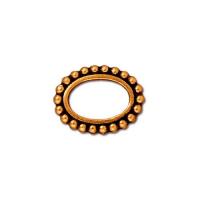 Рамка для бусин, 15х11мм, TierraCast, овал, базовый материал - оловянный сплав, позолоченный с чернением, 2 шт.