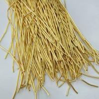 Канитель, 0.9мм, fine, гладкая, позолоченная (яркое золото), 20-30 см, 5 шт.