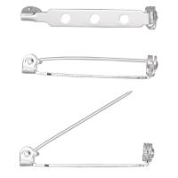 Основа для броши, 32.5мм, с фиксатором, базовый материал - сталь, посеребренная, 2 шт.