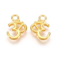 Подвеска, 16х12мм, мантра Ом, базовый материал - цинковый сплав, золотистая, 1 шт.