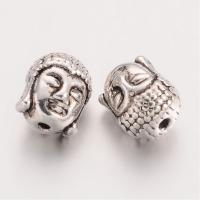 Бусина металлическая, 11х9х8мм, голова Будды, базовый материал - цинковый сплав, стиль тибетское серебро, 10 шт.