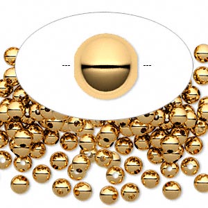 <p>
 Гладкая позолоченная бусина-разделитель из латуни. Покрытие золото 18К (карат). Оттенок может отличаться от фотографии и в разных поставках. Размер бусины 4 мм. Диаметр отверстия около 1 мм. Цена за 10 шт.
</p>