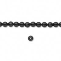 Бусина хрустальная, 4мм, жемчуг Swarovski (#5810), круглый, цвет черный без перламутрового блеска (mystic black), 10 шт.