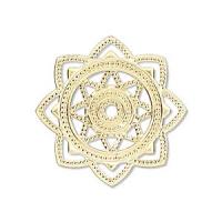 Декоративный элемент, 30мм, стилизованное солнышко, базовый материал - латунь, позолоченное, 2 шт.