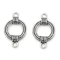 Коннектор, 27х17мм, веревочное кольцо, базовый материал - цинковый сплав, стиль тибетское серебро, 5 шт.