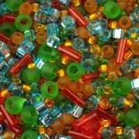 Бисер TOHO Mix, цвет #3228 (Оранжево-зелено-голубой), 10 грамм