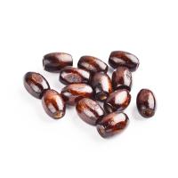 Бусина деревянная, 12х8мм, овальная, темно-коричневая, 10 грамм
