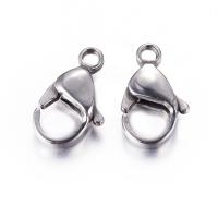 Застежка, 15х9мм, карабин, качество А, базовый материал - нержавеющая сталь, без покрытия, 5 шт.