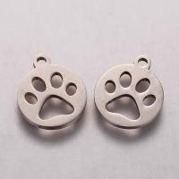 Подвеска, 14х12х1мм, тег отпечаток лапы, базовый материал - нержавеющая сталь, без покрытия, 2 шт.