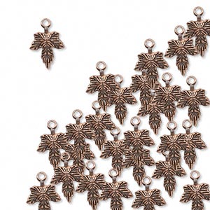 <p>Кленовый листик, подвеска с медным покрытием. Оттенок может отличаться от фотографии и в разных поставках. Цена за 5 шт.</p>