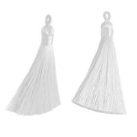 Кисточка декоративная, 75-85х9мм, полиэстер, белая, 2 шт.