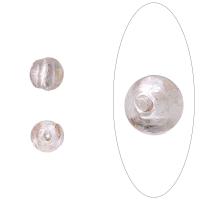 Бусина лэмпворк, 10мм, с серебряной фольгой, кристально-прозрачная, 10 шт.