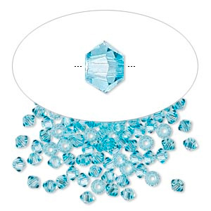 <p>Кристалл Swarovski, голубой (aquamarine), биконус (Xilion bicone (5328)). Оттенок может отличаться от фотографии. Цена за 10 шт.</p>