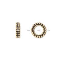 Рамка для бусин, 11мм, TierraCast, круг, базовый материал - оловянный сплав, позолоченный с чернением, 1 шт.