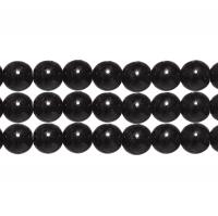 Бусины стеклянные, 10мм, черные, 30 шт., низка