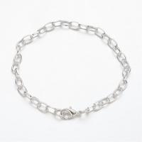 Цепочка для браслета, 7х4мм, базовый материал - железо, серебристого цвета, 20-21 см, готовая, 5 шт.