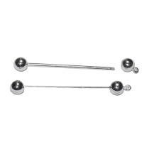 Штифт, 51мм, со скручивающимся шариком, базовый материал - металл, посеребренный, 1 шт.