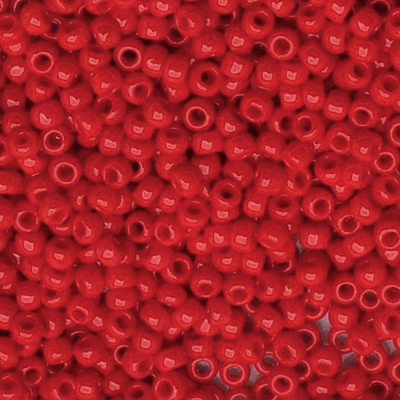 <p>Японский бисер TOHO Round (круглый Тохо), размер 11/0 (2.2 мм). Непрозрачный красный (Opaque Cherry). Оттенок может отличаться от фотографии. Цена за 10 грамм. Среднее количество бисерин в 1 грамме Toho 11/0 от 70 до 120 штук, может сильно варьироваться в зависимости от вида бисера.</p>