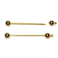 Штифт, 51мм, со скручивающимся шариком, базовый материал - металл, позолоченный, 1 шт.