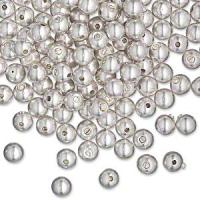 Кримп, 4мм, шарик, закручивающийся, базовый материал - медь, посеребренный, 1 шт.