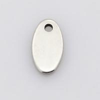 Подвеска, 9х5х1мм, гладкий овал, базовый материал - нержавеющая сталь, без покрытия, 1 шт.