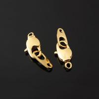 Застежка, 12х6мм, Корея, карабин продолговатый, с вращающимся кольцом, с ответной частью, базовый материал - латунь, позолоченный, 1 шт.