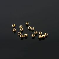 Бусина металлическая, 2мм, Корея, гладкая, базовый материал - латунь, позолоченная, около 0.5 грамм