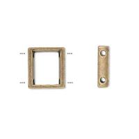 Рамка для бусин, 13х12мм, прямоугольная, на 2 отверстия, базовый материал - оловянный сплав, античная позолоченная (цвет - бронза), 2 шт.