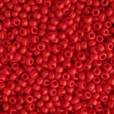 <p>Японский бисер TOHO Round (круглый Тохо), размер 11/0 (2.2 мм). Непрозрачный красный (Opaque Pepper Red). Цена за 10 грамм. Среднее количество бисерин в 1 грамме Toho 11/0 от 70 до 120 штук, может сильно варьироваться в зависимости от вида бисера.</p>