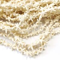 Бусины каменные, говлит (имитация), Морская звезда, 15х13х5мм, 36 шт., низка