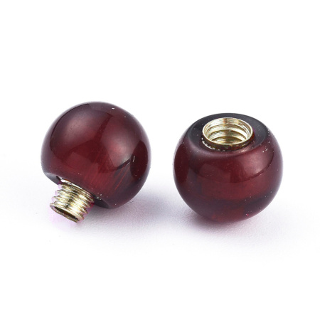 <p>Пластиковая закручивающаяся застежка гранатового цвета с латунной вставкой. Оттенок может отличаться от фотографии и в разных поставках. Застежка состоит из двух концевиков: один с внутренней резьбой, второй - с внешней. Внутри пластика возможны пузырьки воздуха. Цена за 1 шт.</p>
