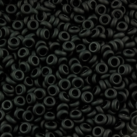 Бисер TOHO Demi Round, размер 8/0, цвет #49F (Непрозрачный матовый, черный), 10 грамм