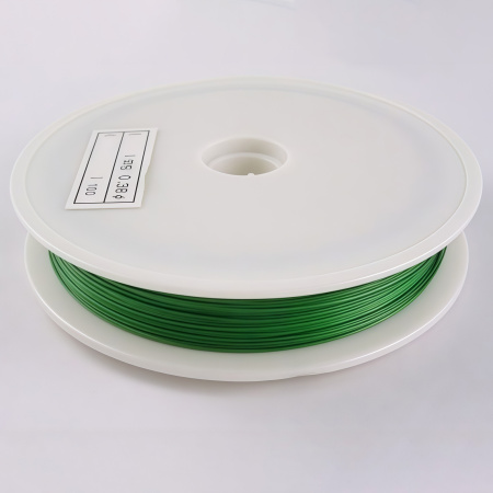 Тросик ювелирный, 0.38мм, цвет зеленый, катушка, 50 метров