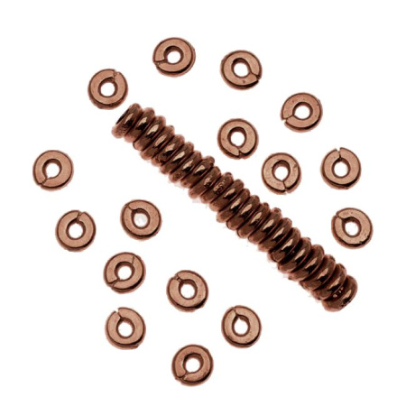 Бусина металлическая, 4х1мм, TierraCast, рондель Heishi кенийская, базовый материал - оловянный сплав, медная, 20 шт.