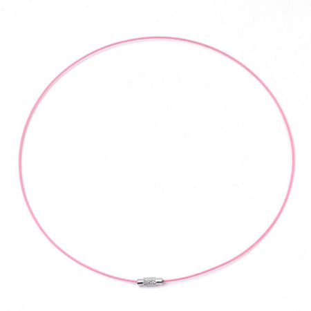 Основа для колье (чокер) с замком, 1мм, цвет розовый, 45 см, 5 шт.