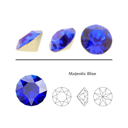 Ювелирный кристалл Swarovski, Шатон (#1088), pp24 (3.1мм), яркий синий, с фольгой, 20 шт.