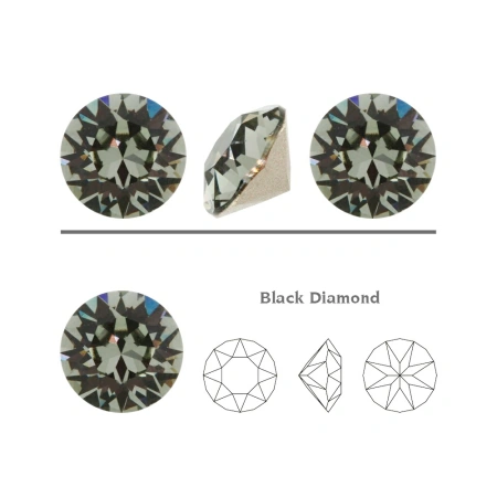 Ювелирный кристалл Swarovski, Шатон (#1088), pp24 (3.1мм), темно-серый, с фольгой, 20 шт.