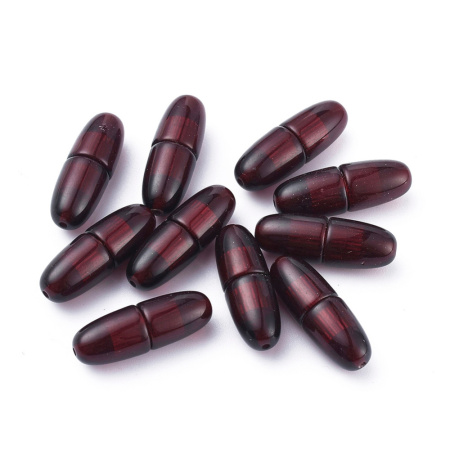 Застежка-концевик, 20х7мм, закручивающаяся, овальная, базовый материал - пластик с металлической вставкой, гранатового цвета, 1 шт.