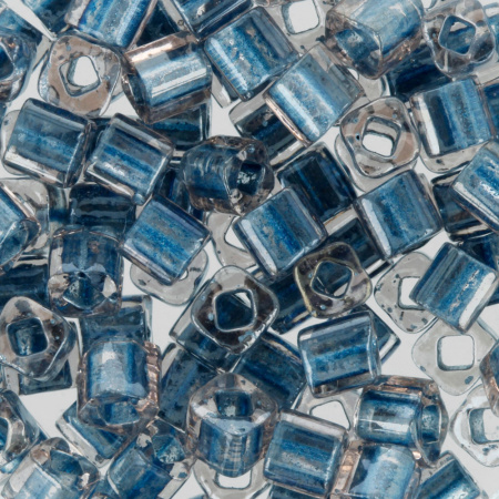Бисер TOHO Cube, размер 3мм, цвет #288 (Окрашенный изнутри, хрусталь/голубой металлик), 10 грамм