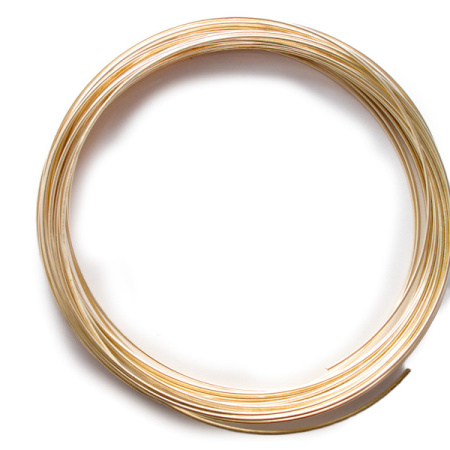 Проволока с памятью, 115х1мм, для колье, цвета приглушенного золота, 5 витков