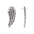 Подвеска, 28х11мм, TierraCast, Крыло ангела левое, базовый материал - оловянный сплав, посеребренное с чернением, 1 шт.