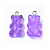 Подвеска акриловая, 21х11х6.5мм, желейный мишка, базовый материал - акрил, черника (фиолетовый), 1 шт.