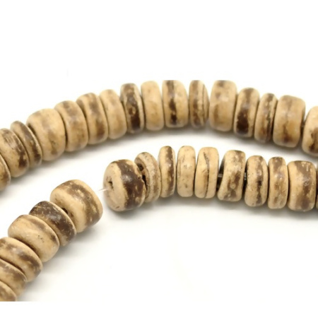 Бусина деревянная, 8х4мм, рондель, кокосовый орех, коричневый, 100 шт., низка