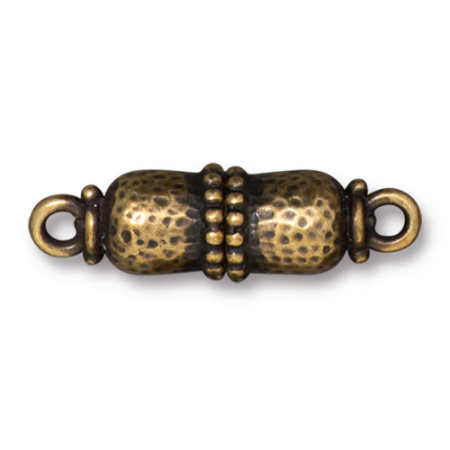 Застежка, 28х8мм, TierraCast, магнитная, с пупырышками, базовый материал - оловянный сплав, бронзовая с чернением, 1 шт.