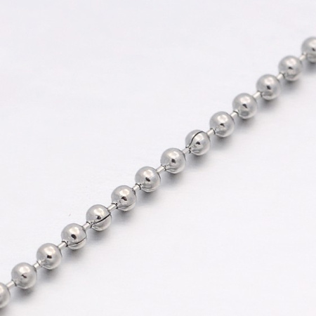 Цепочка отрезная (без замка), 4мм, с шариками, базовый материал - нержавеющая сталь, без покрытия, 1 метр