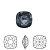 Ювелирный кристалл Swarovski, Квадрат (#4470), 10мм, Серебряная ночь, с фольгой, 1 шт.